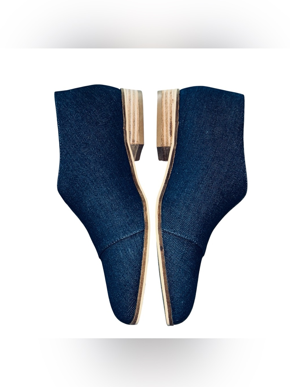 BEAST FASHION Denim Pointed D'Orsay Flats - Picture 2 of 6